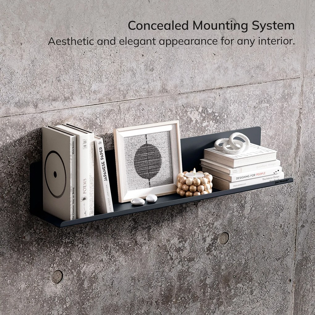 Fali polc JOANNE 700 mm, antracitszürke