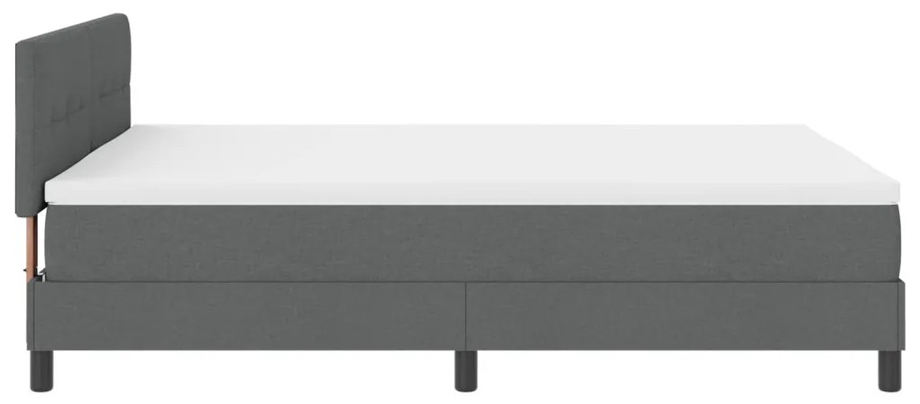 Boxspring ágy matraccal sötétszürke 140x200 cm szövet