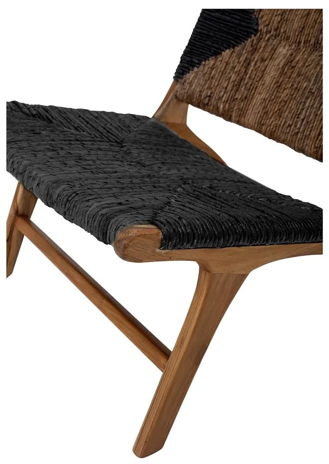 Fekete-barna fotel szövött résszel Grant - Bloomingville