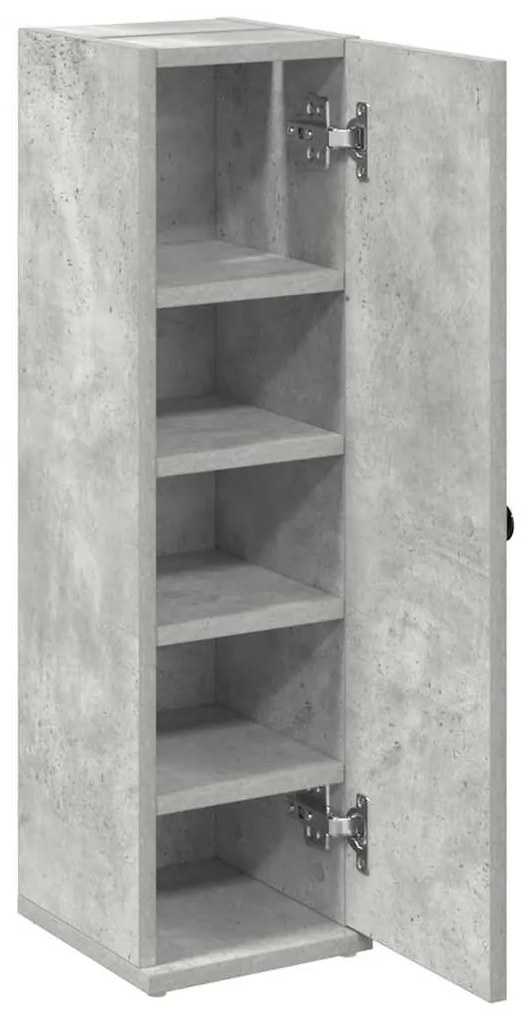 betonszürke fürdőszobaszekrény tekercstartóval 20,5x22x72 cm