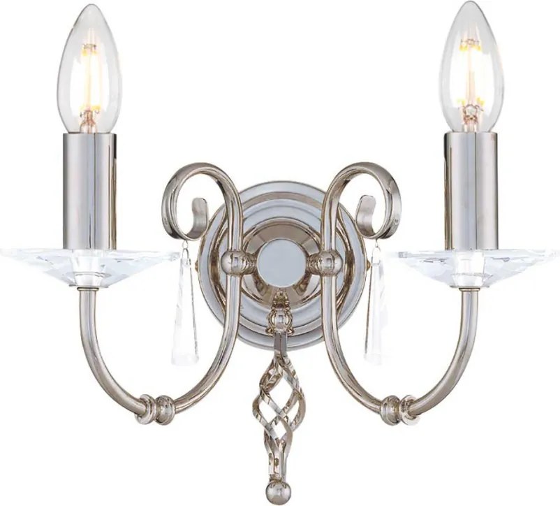 Elstead Lighting AEGEAN AG2-POL-NICKEL Fali lámpa 2x60W/E14