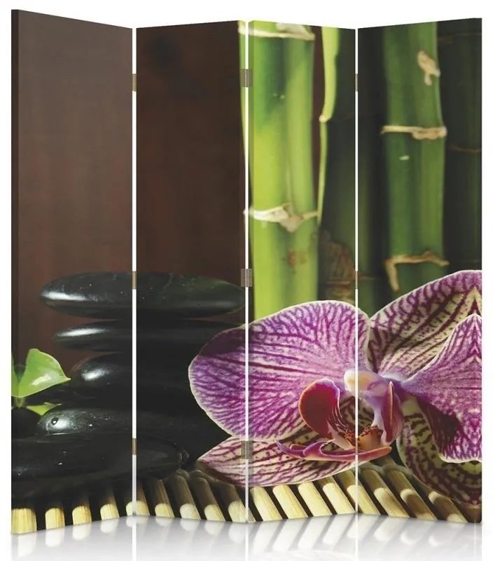 Gario Paraván Zen rózsaszín orchideával Méret: 145 x 170 cm, Kivitelezés: Klasszikus paraván