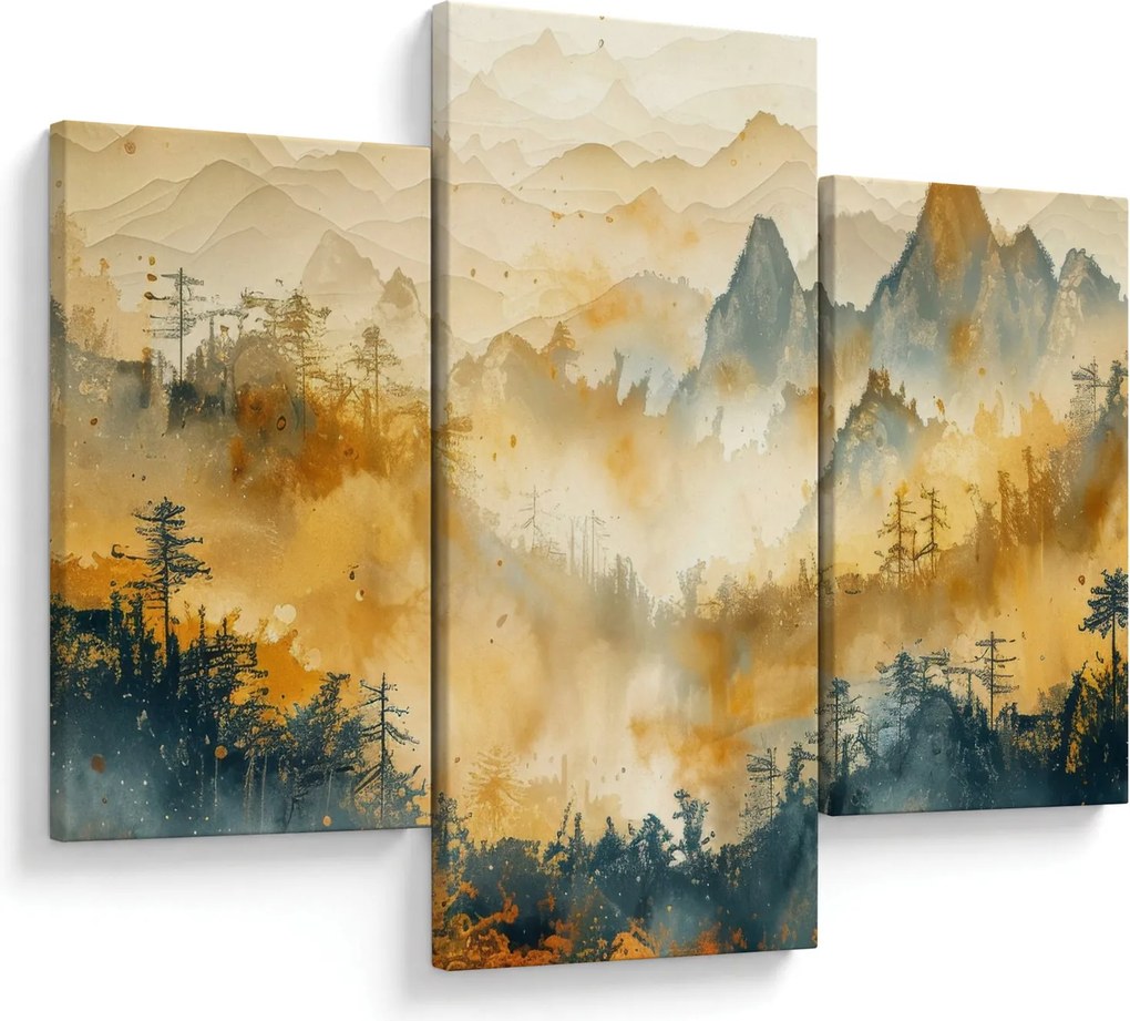 Kép - Hegyek, akvarell (90x60 cm)
