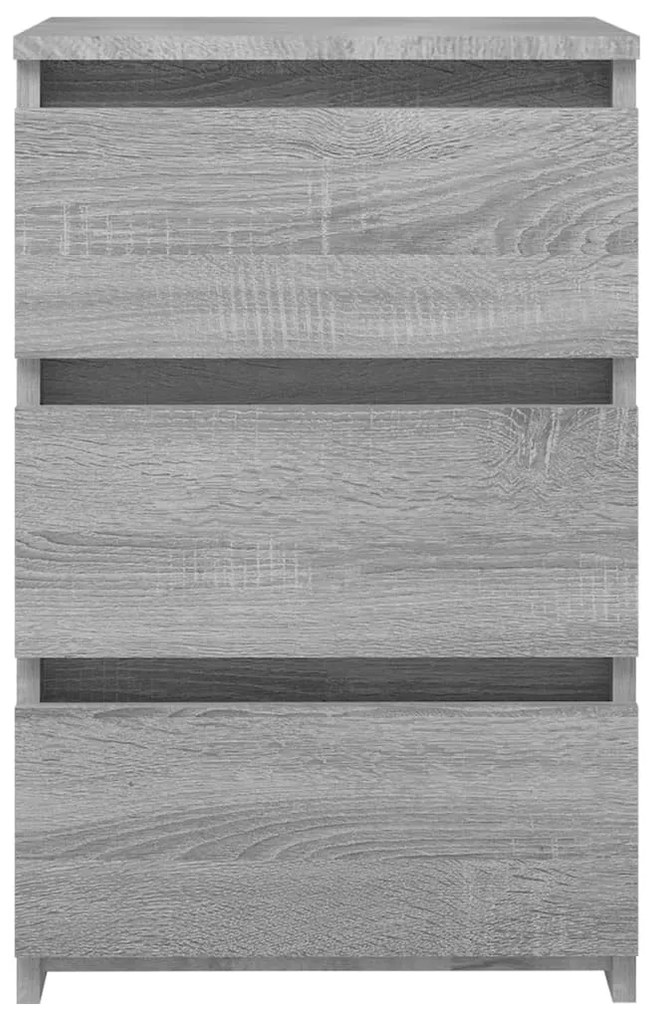 2 db szürke sonoma szerelt fa éjjeliszekrény 40x35x62,5 cm