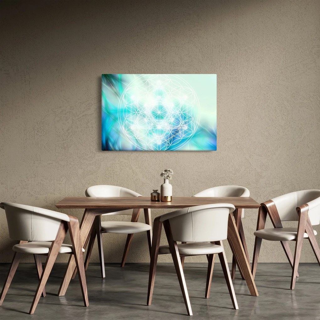 Kép - Merkaba türkiz háttérrel (90x60 cm)