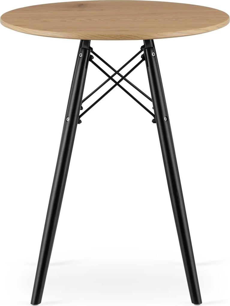 OSLO étkezőasztal tölgy dekorációval 60x60