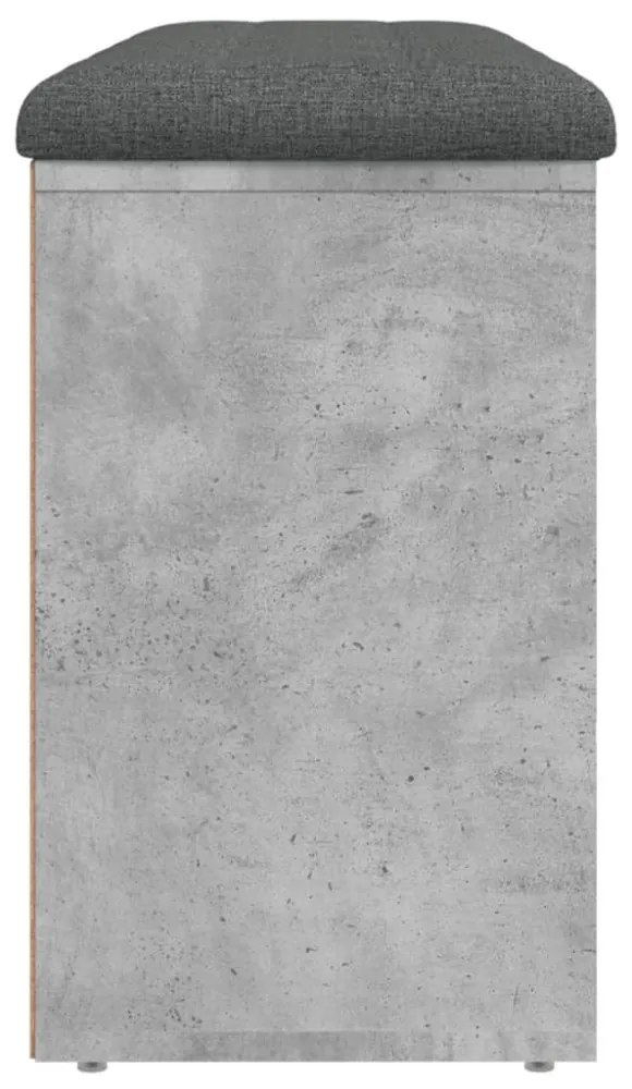 betonszürke szerelt fa cipőtároló pad 102 x 32 x 50 cm