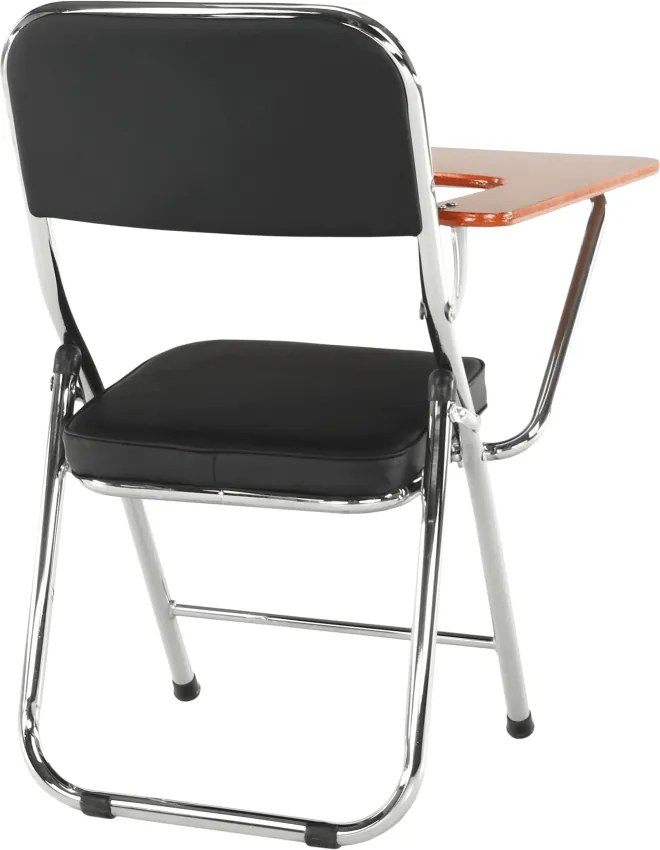 Szék írólappal, fekete/natúr, TEKER