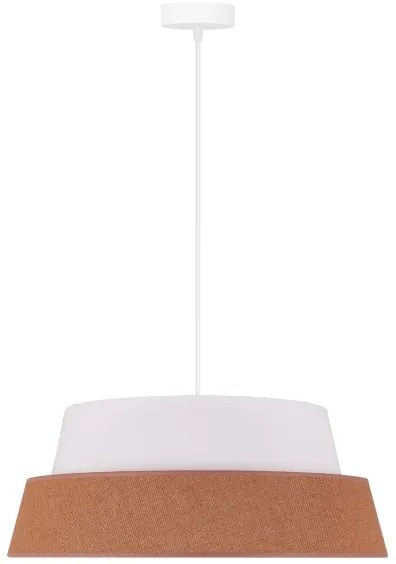 Duolla - Csillár zsinóron GALAXY 1xE27/15W/230V átm. 50 cm barna/fehér