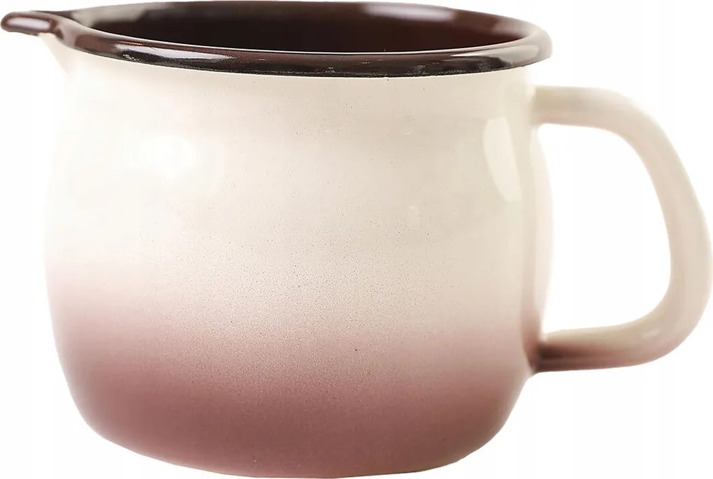 zománcozott bögre kiöntővel, átmérője 10 cm, 0,8 l-es Cappuccino