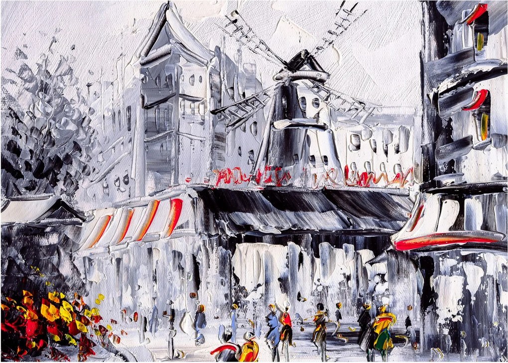 Kép - utca Párizsban, olajfestmény (70x50 cm)
