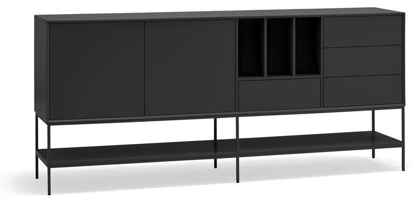 Fekete komód 220x98x45 cm Platt – Teulat