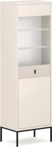 Komód 2 ajtós kasmír színben fekete elemekkel fekete fogantyúkkal – MAGGIORE MA04