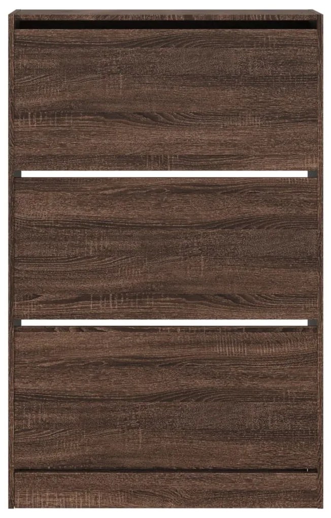 barna tölgyszínű szerelt fa cipőszekrény 80 x 21 x 125,5 cm