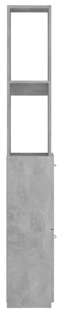 Betonszürke szerelt fa fürdőszobaszekrény 25x26,5x170 cm
