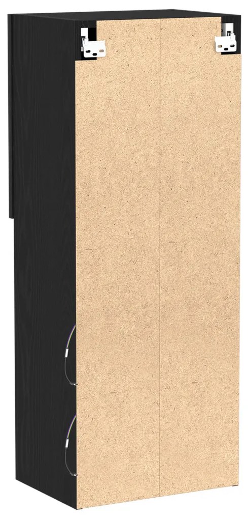 LED világítással ellátott TV szekrény fekete tölgy 40,5x30x102 cm
