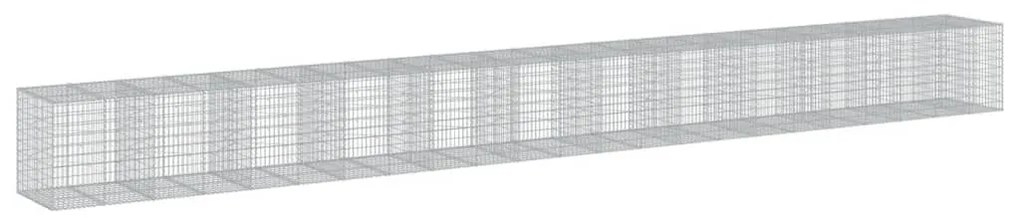 horganyzott vas gabion kosár fedéllel 1150 x 100 x 100 cm
