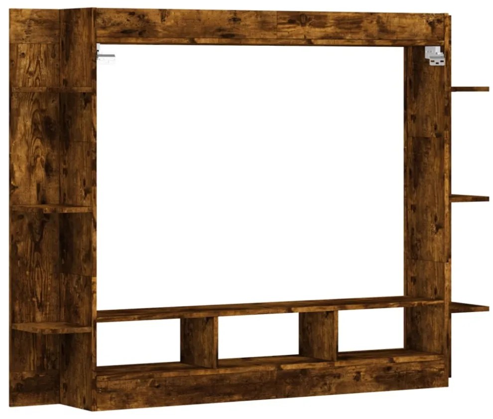 füstös tölgy színű szerelt fa TV-szekrény 152x22x113 cm