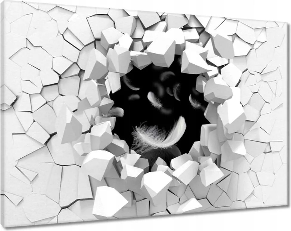 Vászonkép 60x40 Hulló fehér tollak