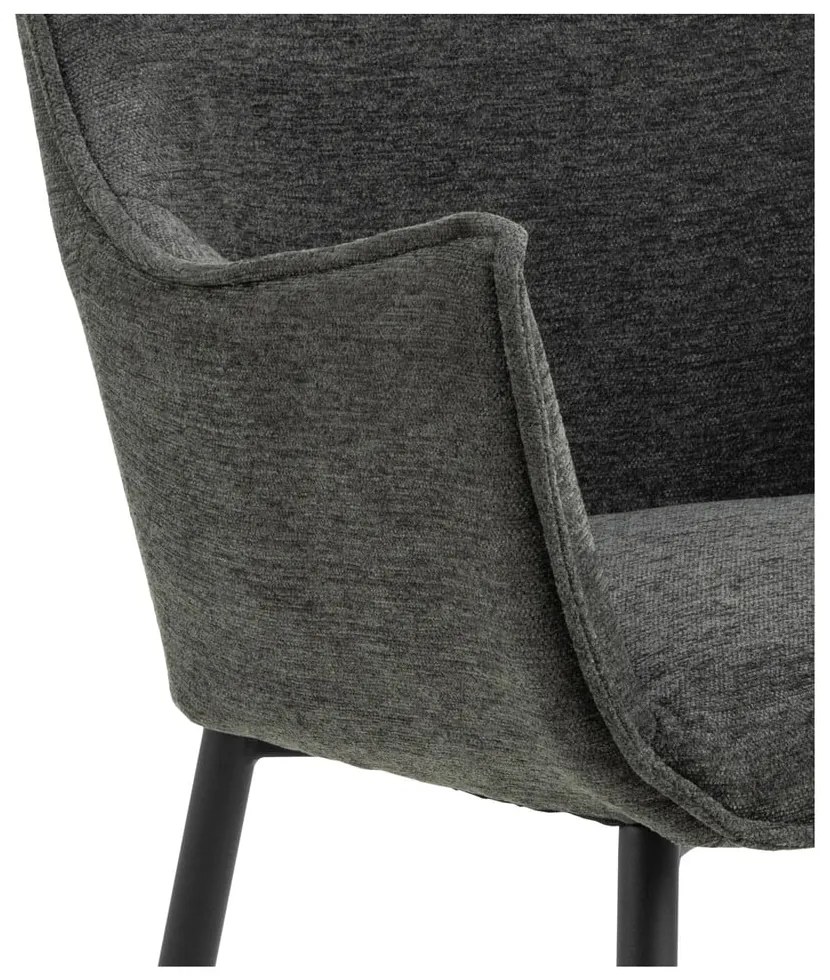 Sötétszürke kárpitozott étkezőfotel Bonita – Actona