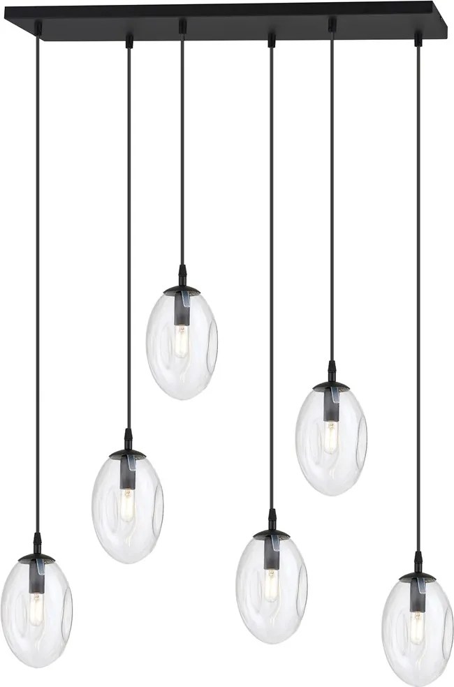 Emibig modern függeszték astral fekete átlátszó emi1265/6