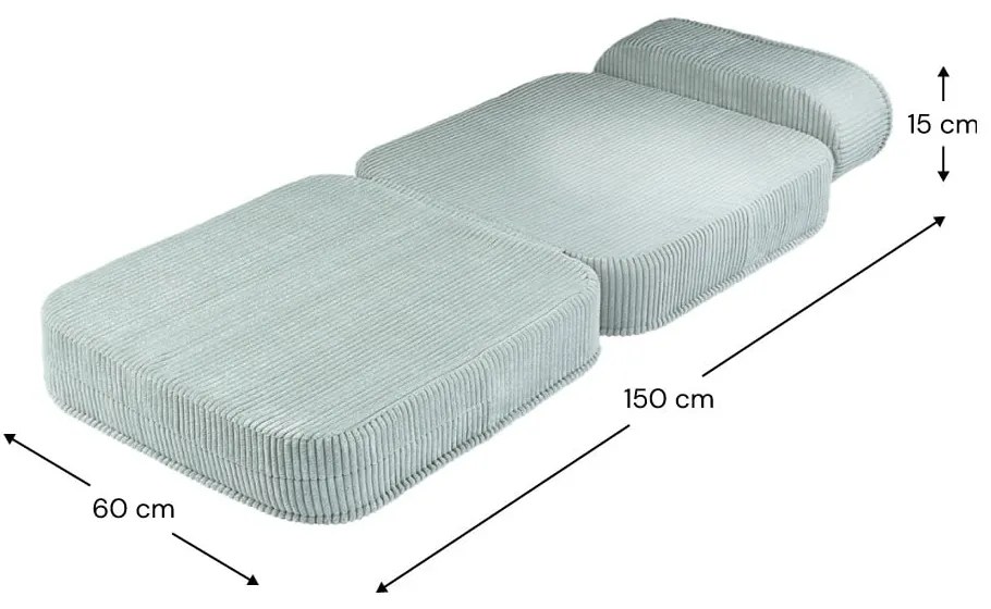 Mentazöld kordbársony gyerek fotel Flip – Wigiwama