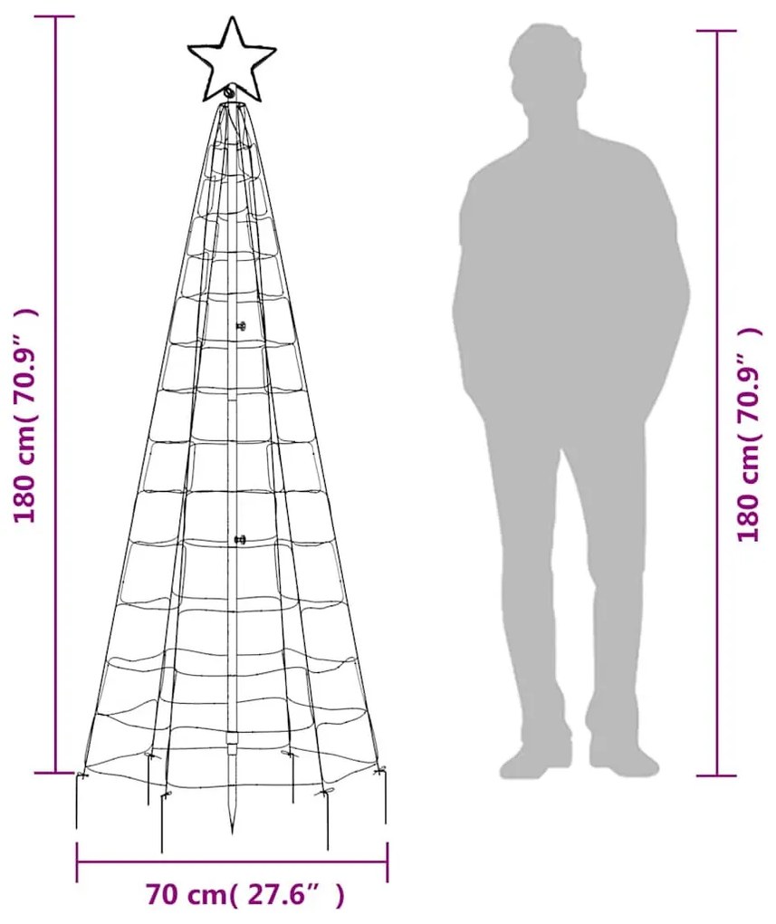kék LED karácsonyfa tüskékkel 220 LED 180 cm