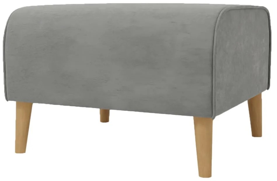 Világosszürke bársony lábtartó Carole – Ropez