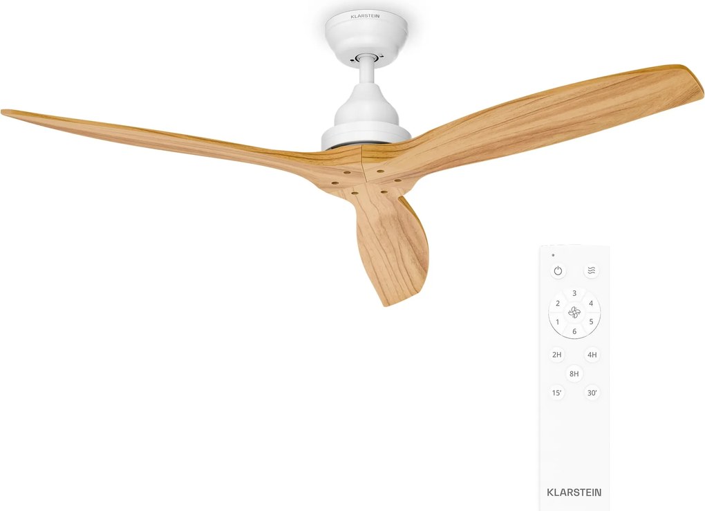 Klarstein Santa Elena mennyezeti ventilátor | 132 cm | 35 W | 25 m² | Csendes működés | Fa
