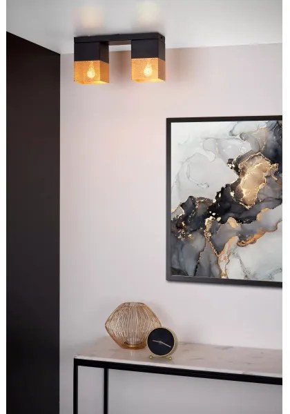 Lucide 21123/02/02 - Mennyezeti lámpa RENATE 2xE27/40W/230V arany/fekete