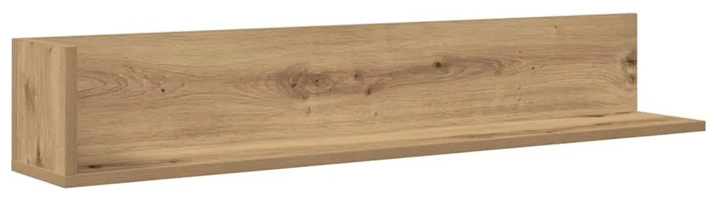2 db kézműves tölgy színű szerelt fa fali polc 100x16,5x16,5 cm