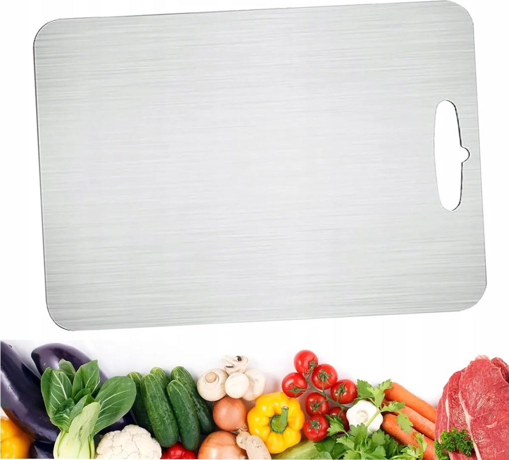 Rozsdamentes Acél Vágódeszka Kétoldalas 46 x 30CM Egészséges