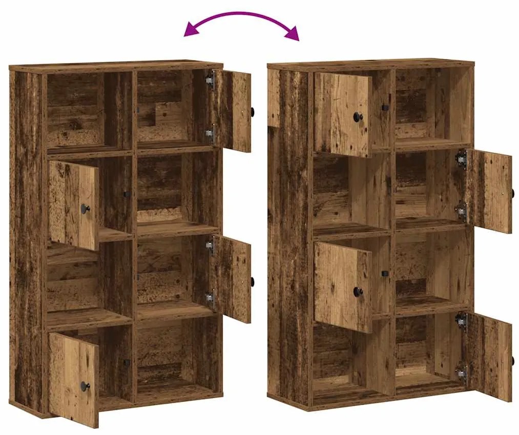 antik fa színű szerelt fa könyvespolc 60x24x101,5 cm
