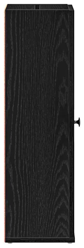 fekete fürdőszobaszekrény tekercstartóval 20,5x22x72 cm