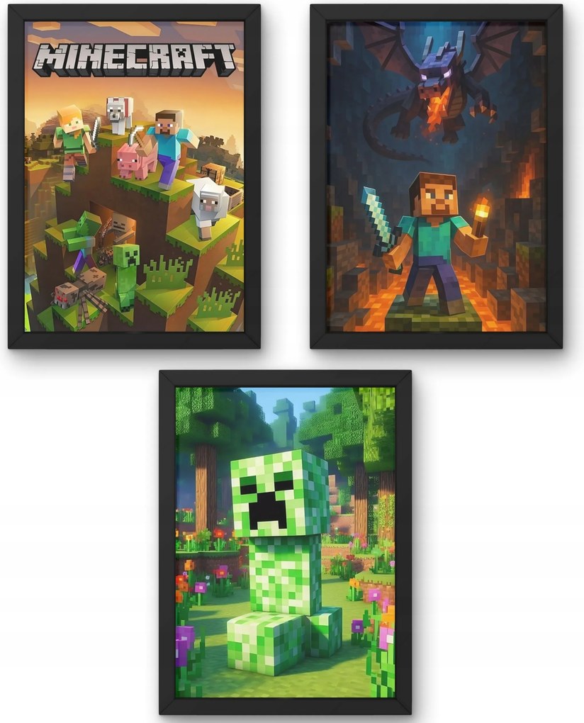 Három darabos Minecraft poszter szett