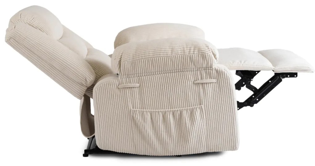 Relaxfotel Bézs Kordbársony Kárpittal. Arturo