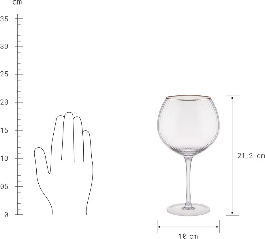 GOLDEN TWENTIES Gin Tonic pohár, 650ml, 4 db-os készlet
