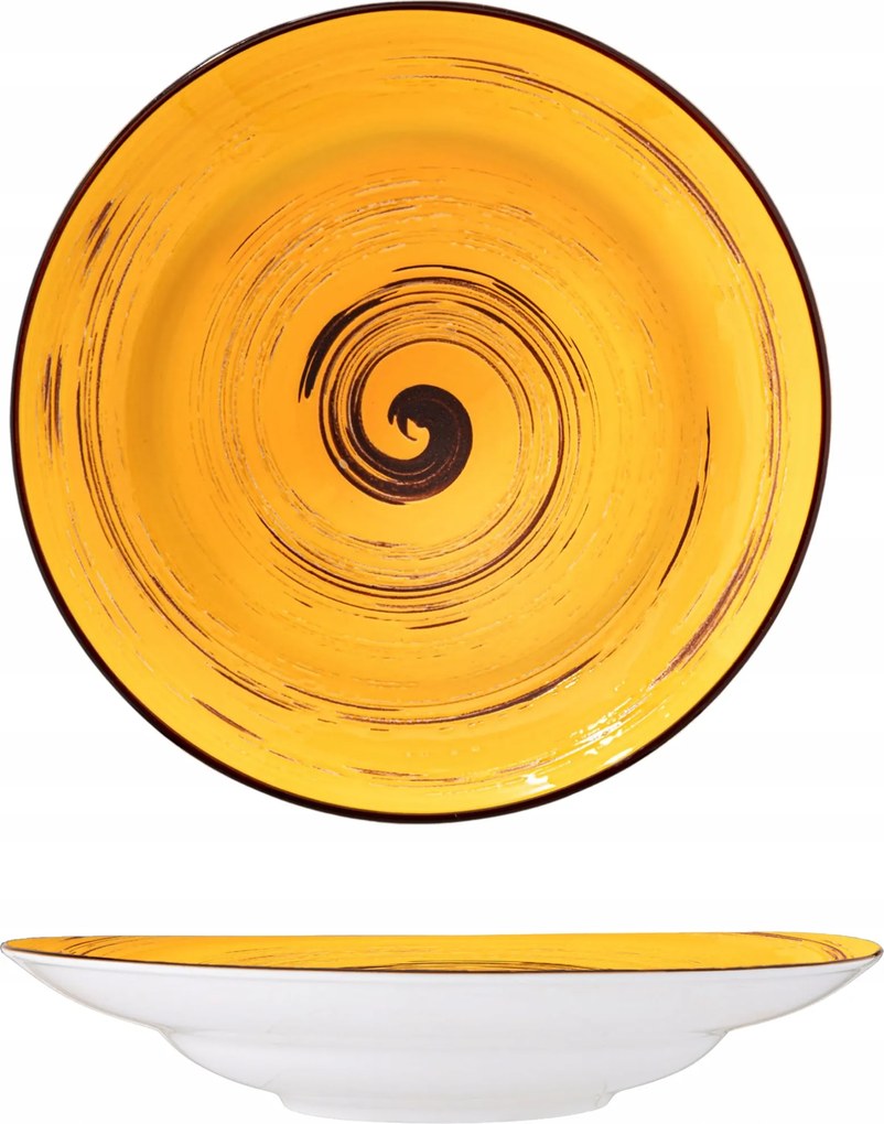 Porcelán tányér mély 350 ml leveshez saláta sárga Wilmax 25,5cm