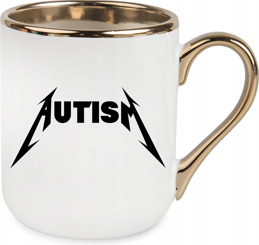 Bögre Elegant Arany Autism Metallica Születésnapi Ajándék Karácsony Csomagolás