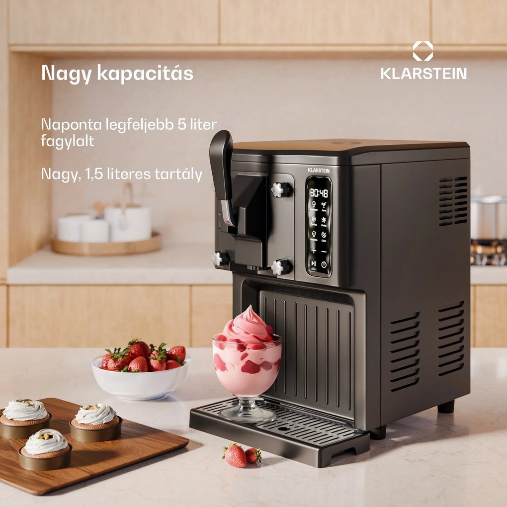 Klarstein SweetSwirl fagylaltkészítő, fagylalt, smoothie és tejkoktélok, automatikus tisztítás