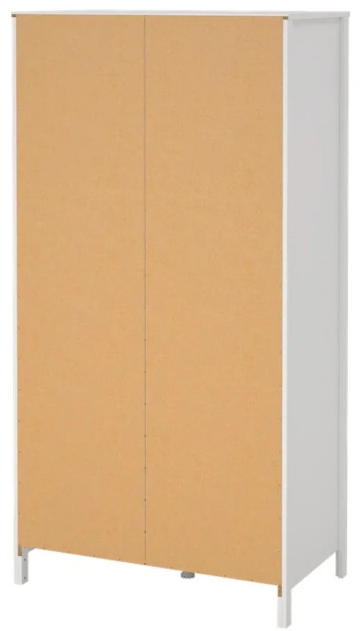 Fehér ruhásszekrény tükörrel 102x199x58 cm Madrid – Tvilum