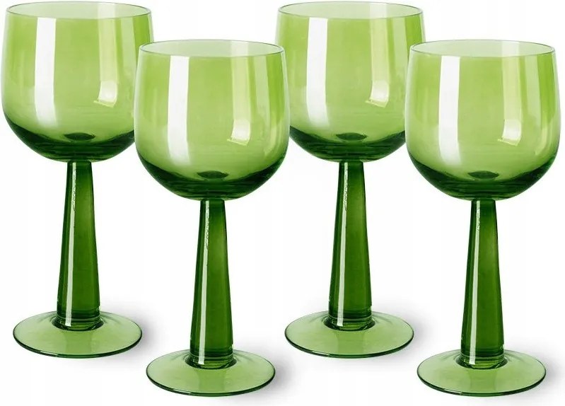 Emeralds magas borospohár, 4 db, lime zöld, Khaliving