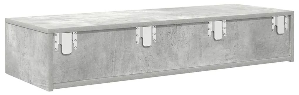 Falipolc fiókokkal betonszürke 100x36x19 cm műszaki fa