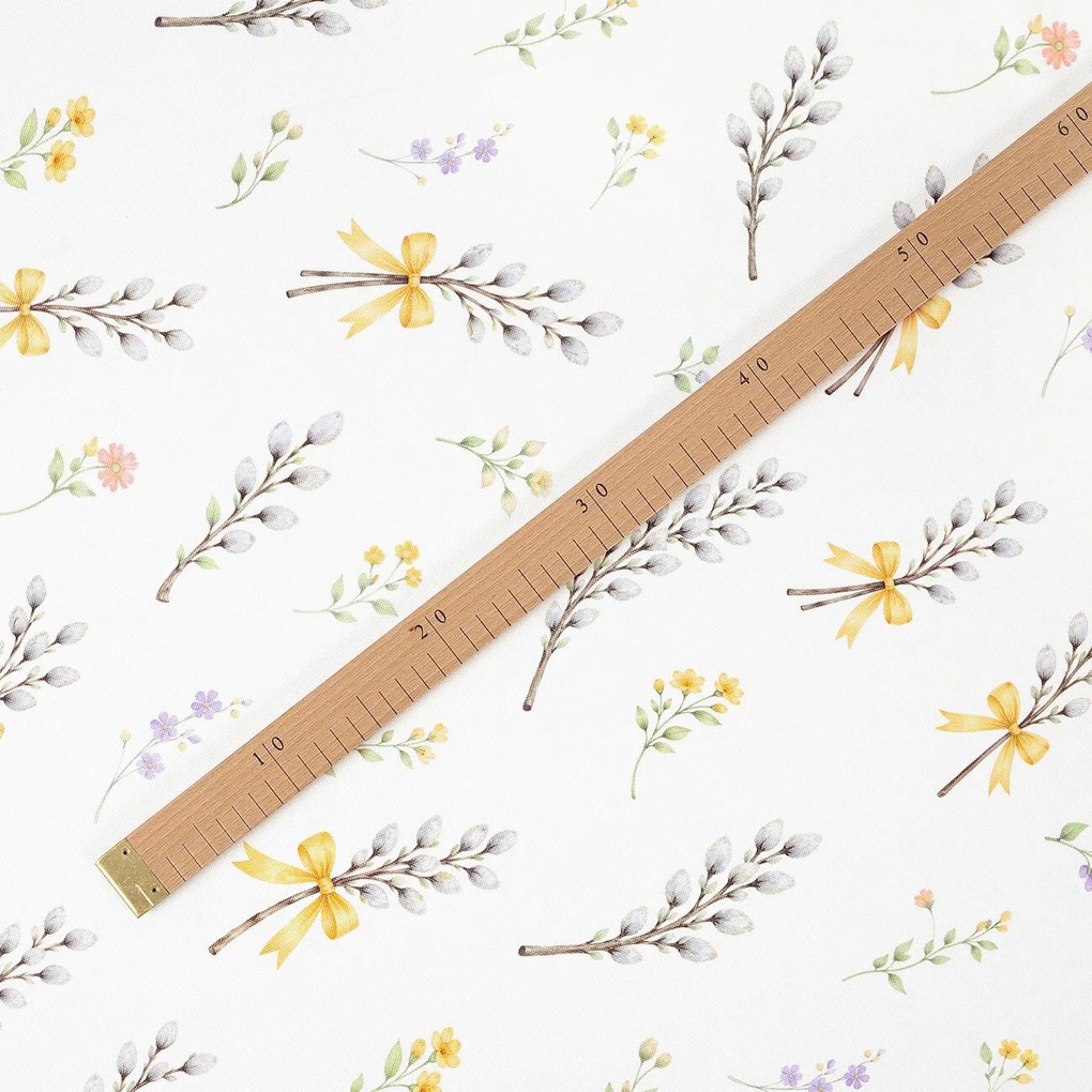 Goldea húsvéti teflon szövet terítőknek - barka mintás 160 cm