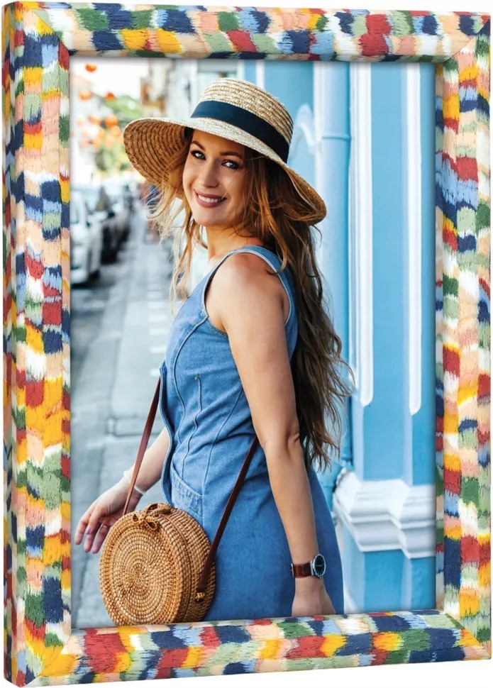 15x20-as fa többszínű bohém képkeret ajándékba