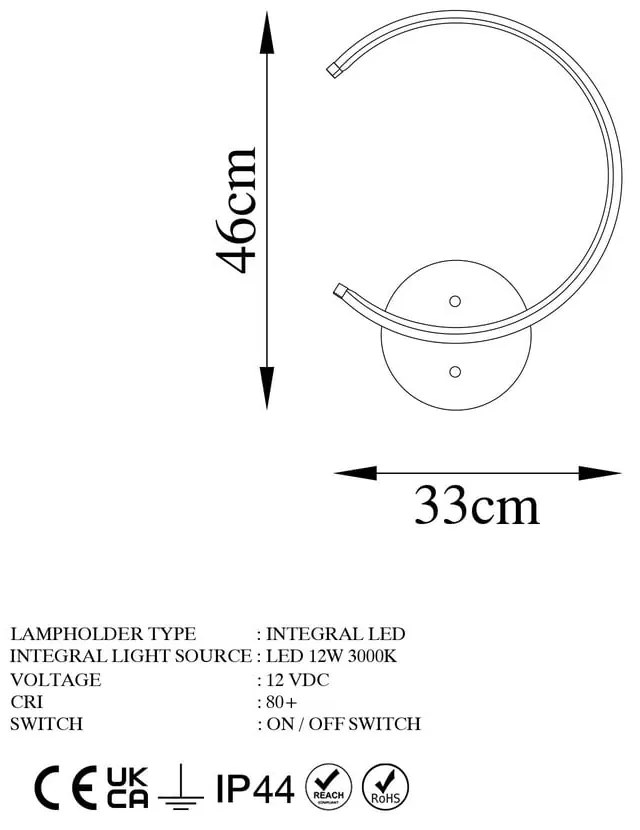 Fekete LED fali lámpa ø 10 cm Moon – Opviq lights