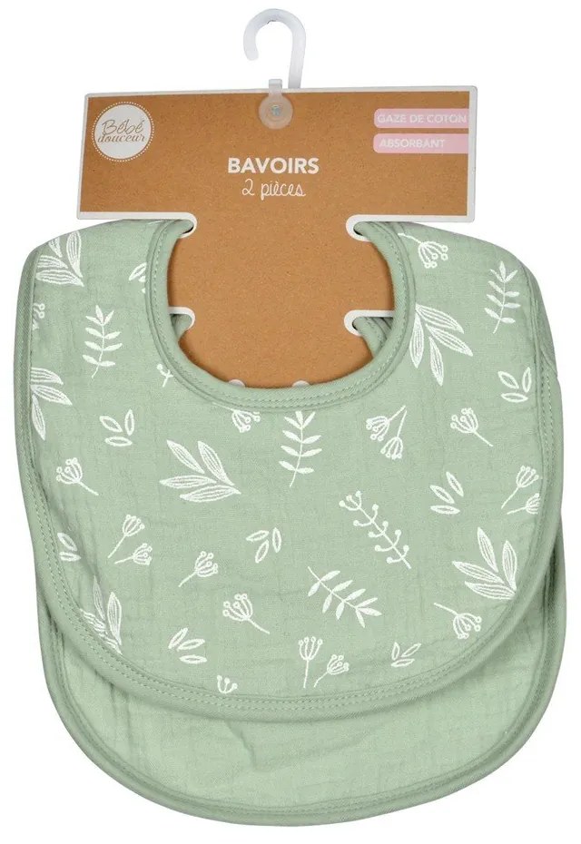 Zöld muszlin előke szett 2 db-os – Bébé Douceur