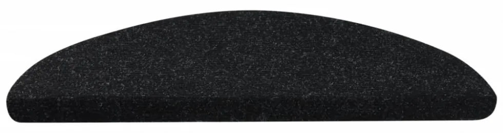 15 db fekete öntapadó lépcsőszőnyeg 56x17x3 cm
