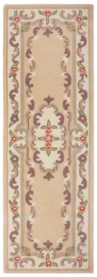 Aubusson bézs gyapjú futószőnyeg, 67 x 210 cm - Flair Rugs