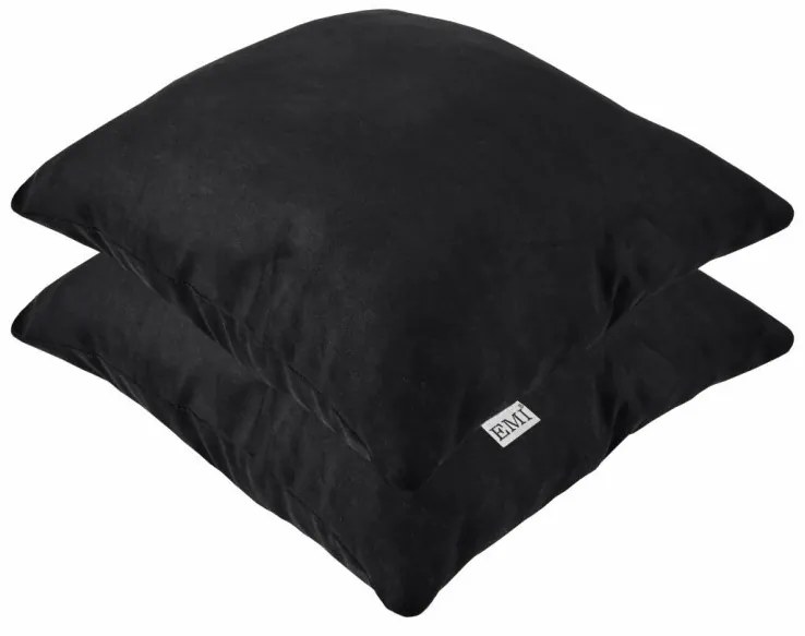 EMI fekete velúr dekor párna, Párna 45x45 cm